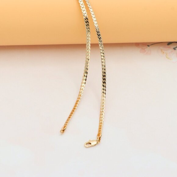 Elegant Rose Gold Flat Chain Necklace in High Quality Finish, XPNL0271 - Picture 9 of 11